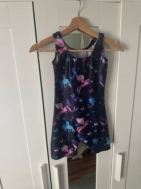 Girls' Galaxy Unicorn Tank Leotard Romper for Dance or Gymnastics